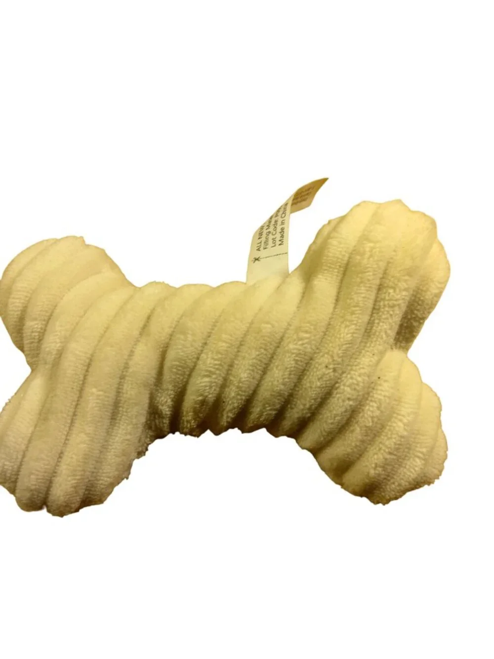 Chewy White Fleece Dogbone Dog Toy Fetch Cuddle Companion Squeaker